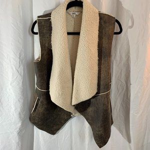 JACK by BB Dakota Faux Shearling Vest Wrap Cardigan